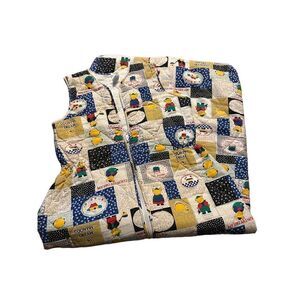 Vintage Baby Club Quilted Sleep Sack Bag Country Pattern Full Zip Cotton 110 CM